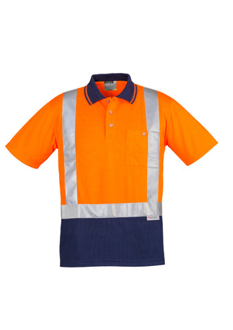 Mens Hi Vis Spliced Short Sleeve Polo - Shoulder Taped-ZH233-syzmik Mens Hi Vis Spliced Short Sleeve Polo - Shoulder Taped-ZH233-syzmik