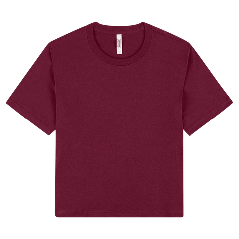 102 American Apparel Women's Fine Jersey Boxy T-Shirt - Burgundy