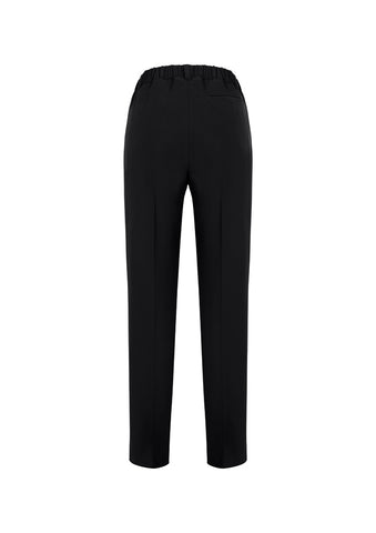 Siena Womens Bandless Elastic Waist Pant Black back view