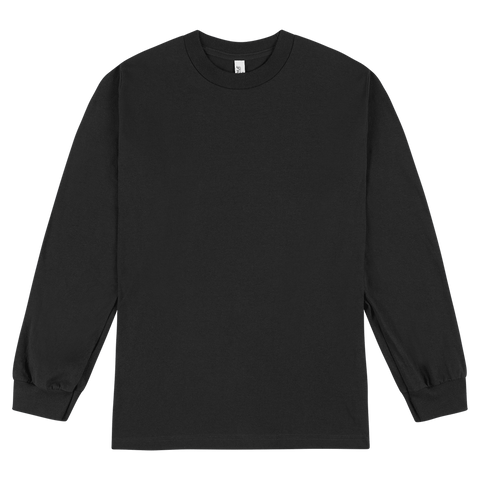 1304 American Apparel Heavyweight Cotton Unisex Long Sleeve T-Shirt - Black