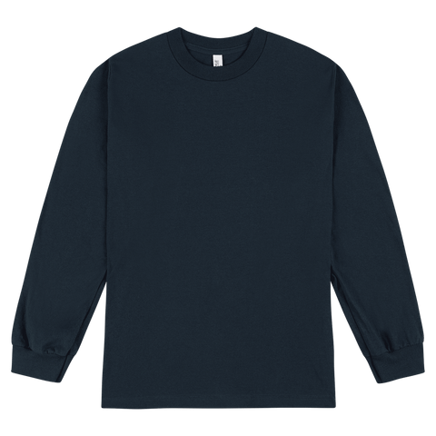 1304 American Apparel Heavyweight Cotton Unisex Long Sleeve T-Shirt - Navy