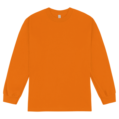 1304 American Apparel Heavyweight Cotton Unisex Long Sleeve T-Shirt - Orange