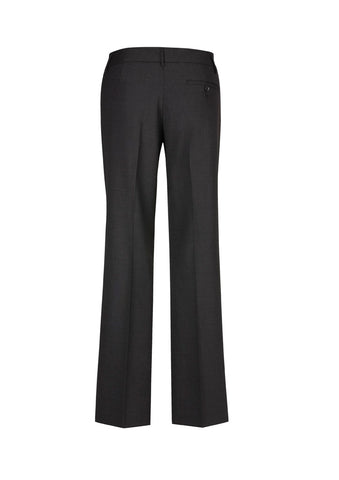 Comfort Wool Stretch Womens Relaxed Pant Charcoal back view