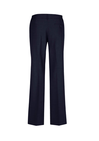 Comfort Wool Stretch Womens Relaxed Pant Navy back view