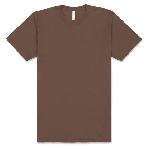 2001 American Apparel Unisex Fine Jersey Short Sleeve T-Shirt - Brown