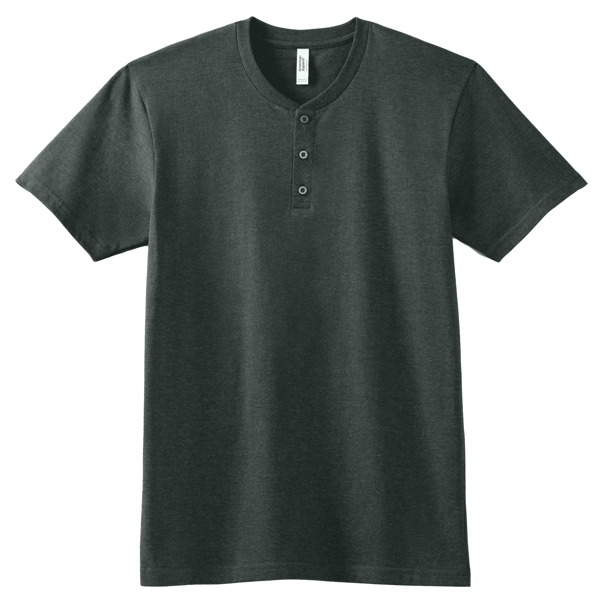 2004CVC American Apparel CVC Unisex Henley T-shirt - Charcoal Heather