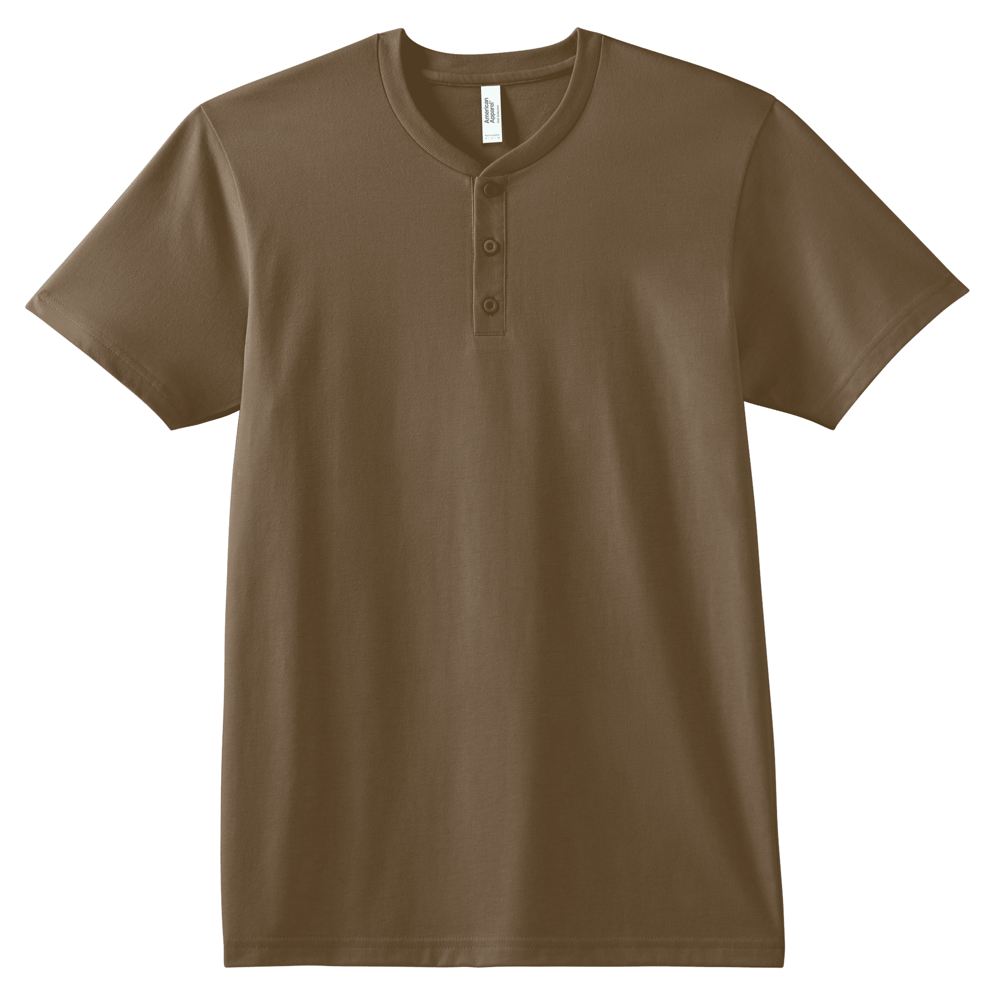 2004CVC American Apparel CVC Unisex Henley T-shirt - Heather Army