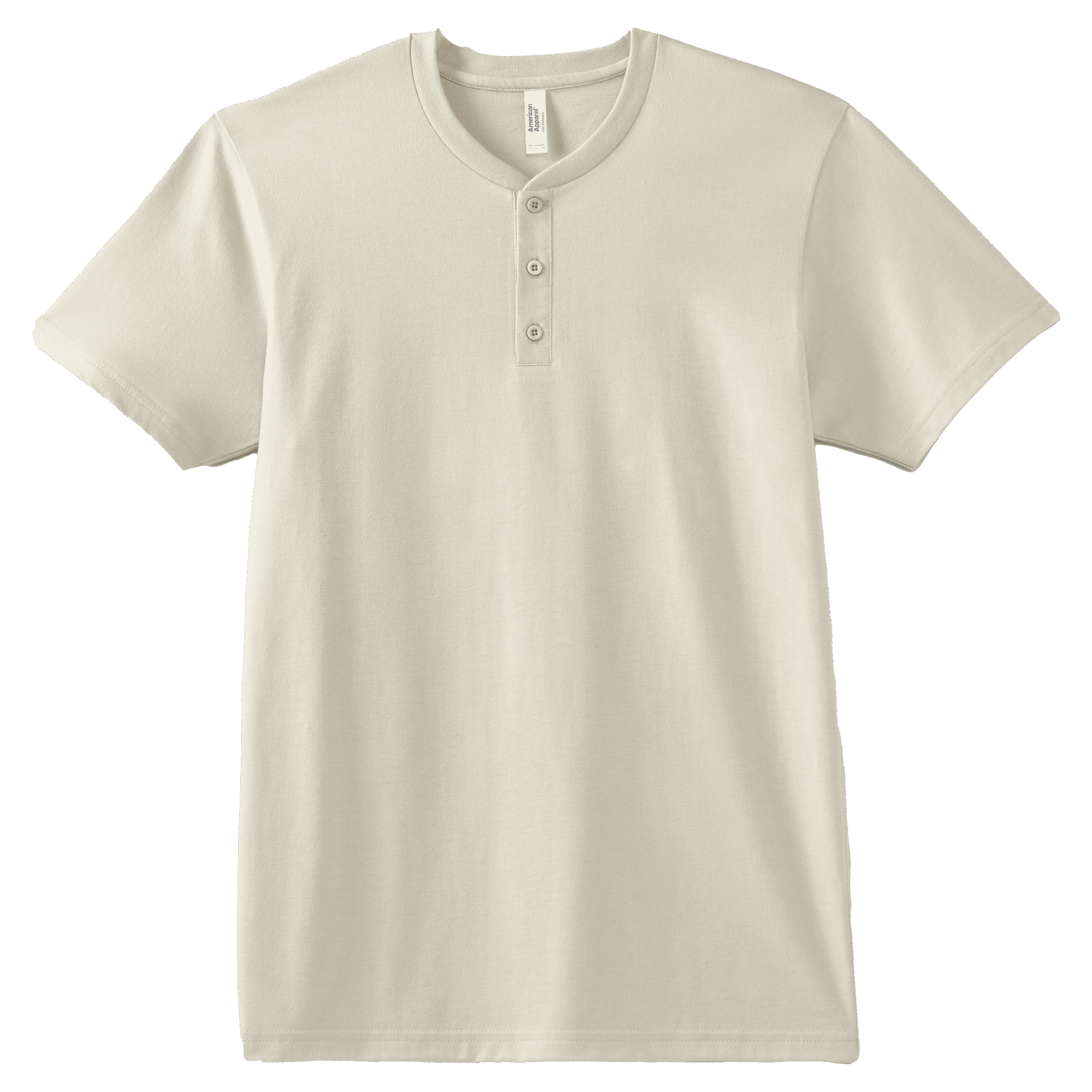 2004CVC American Apparel CVC Unisex Henley T-shirt - Heather Bone