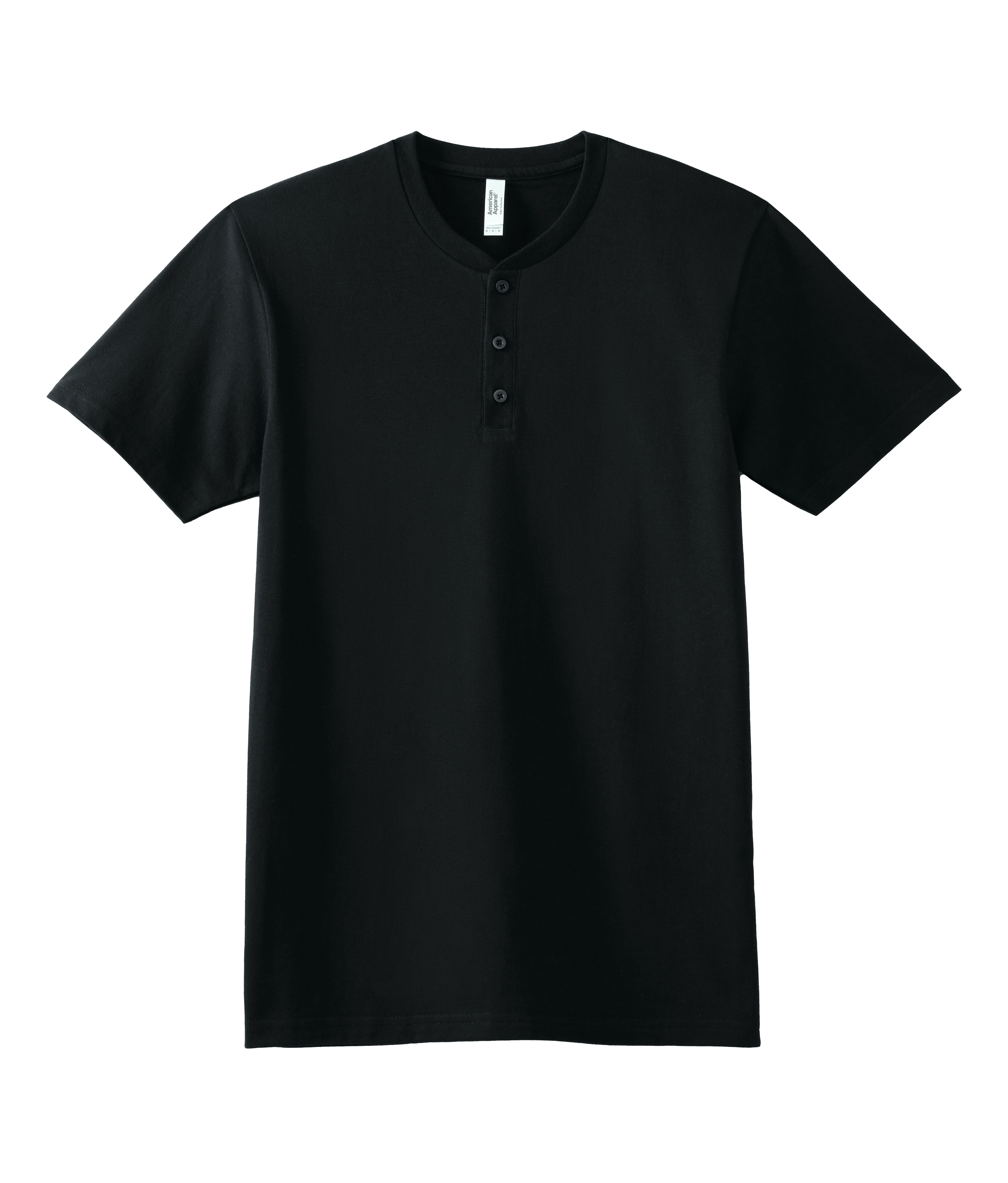 2004CVC American Apparel CVC Unisex Henley T-shirt - Black