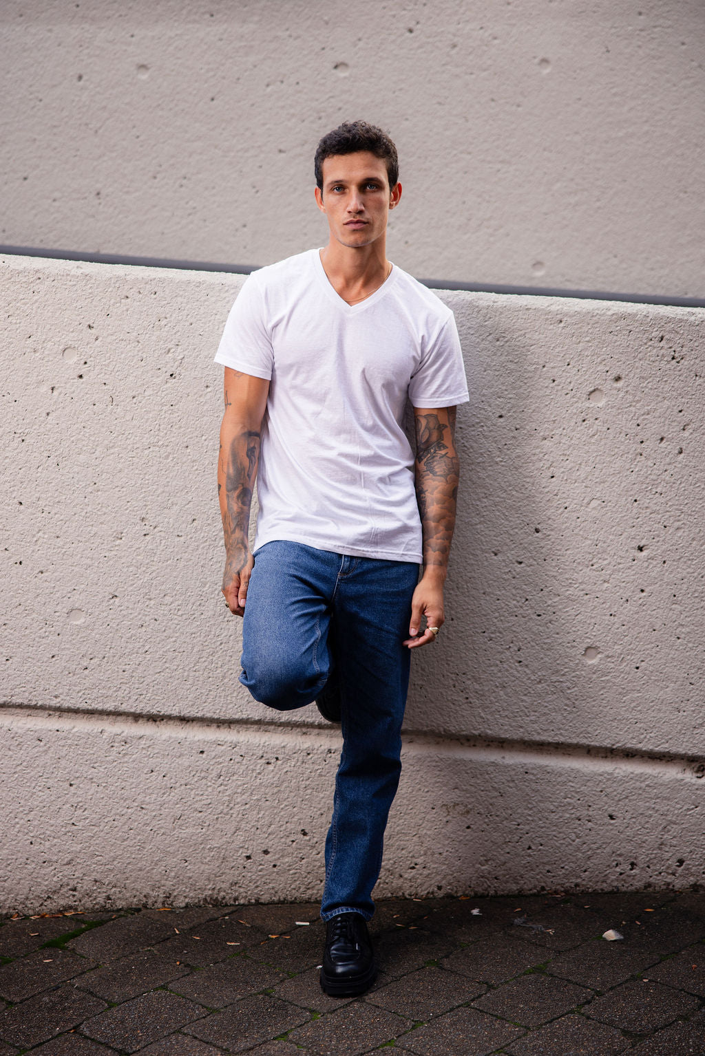2006CVC American Apparel CVC Unisex V-neck T-shirt - White