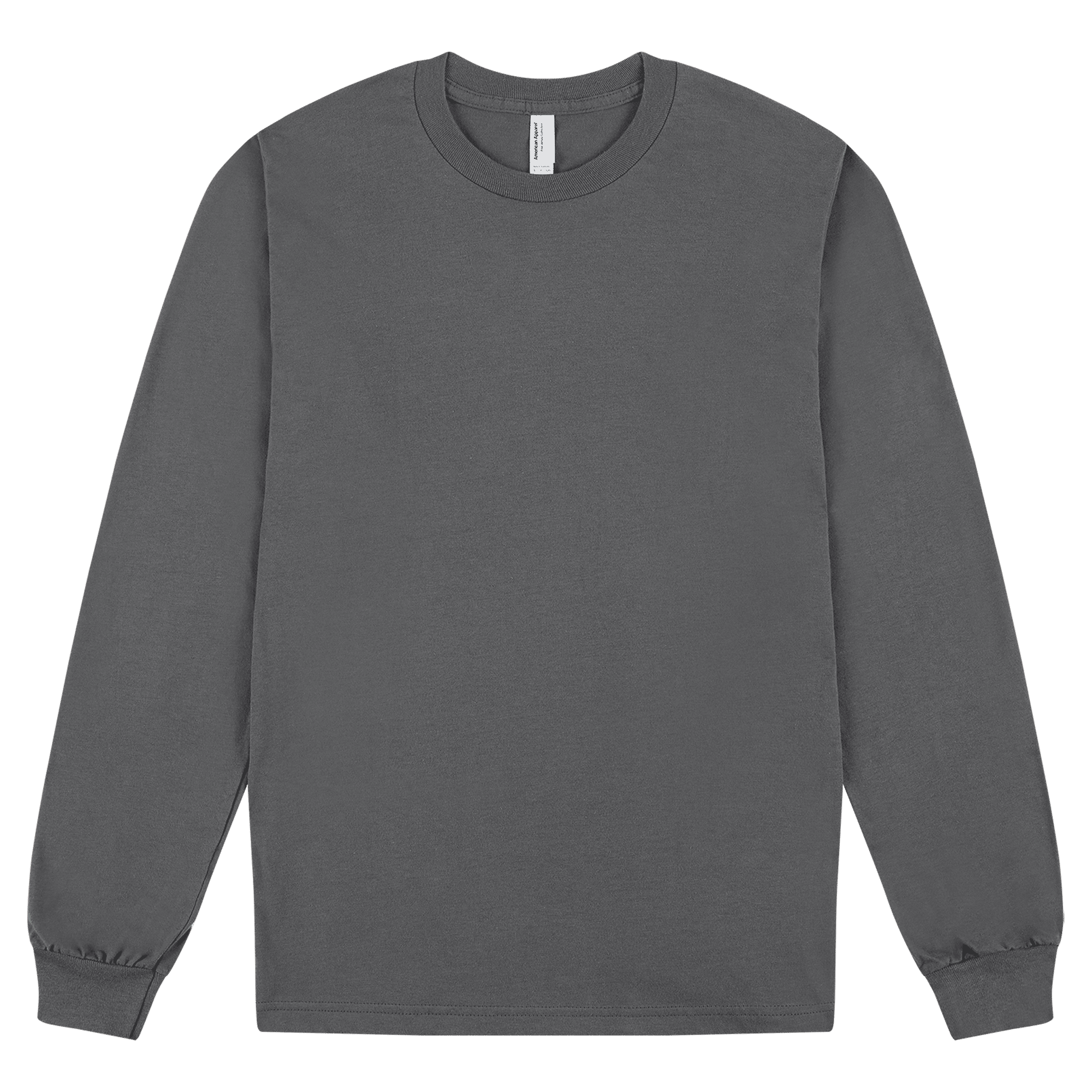 2007W American Apparel Cotton Long Sleeve Fine Jersey T-shirt - Asphalt