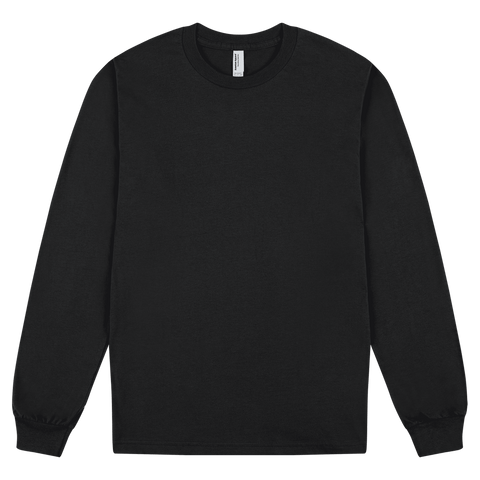 2007W American Apparel Cotton Long Sleeve Fine Jersey T-shirt - Black