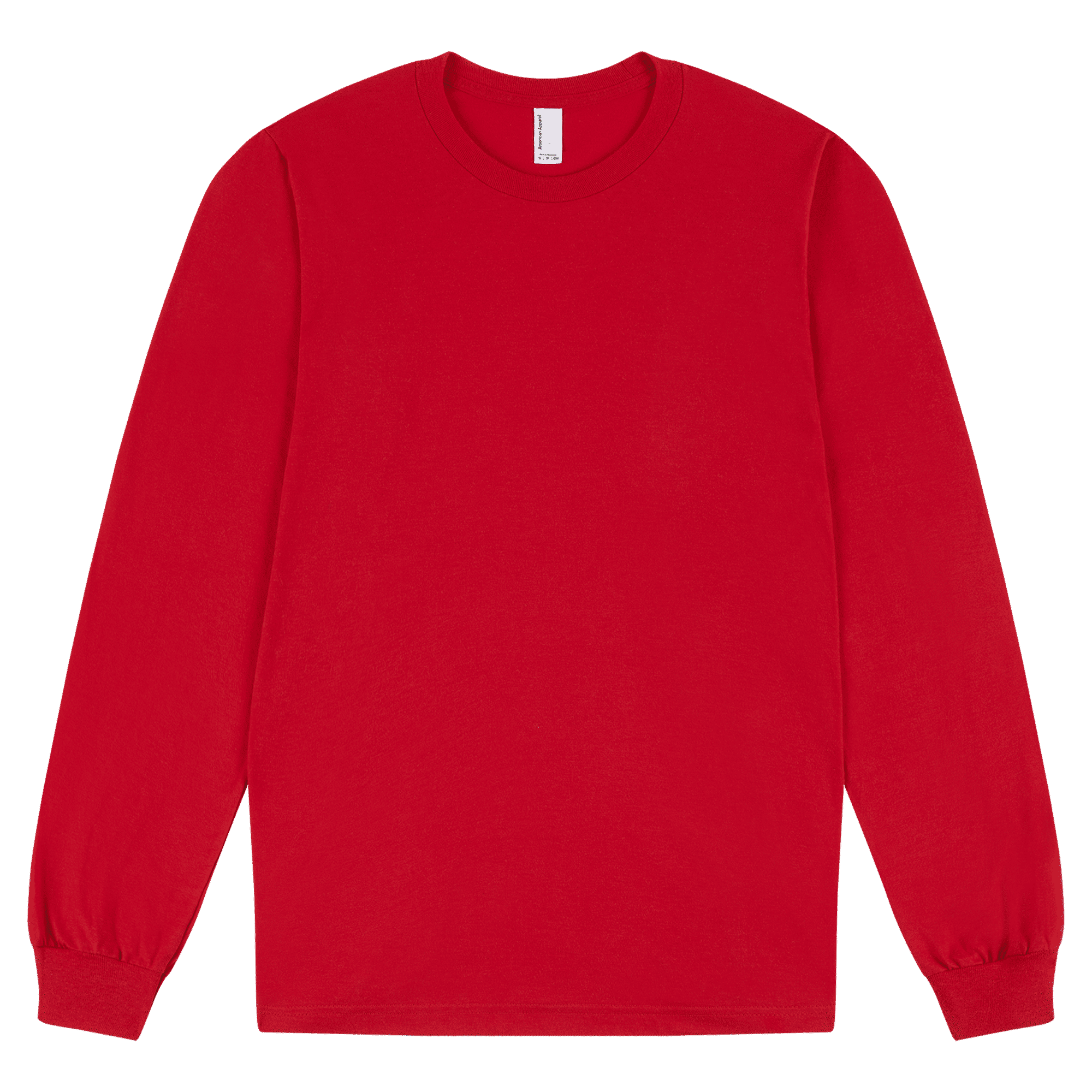 2007W American Apparel Cotton Long Sleeve Fine Jersey T-shirt - Red