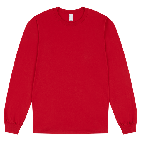 2007W American Apparel Cotton Long Sleeve Fine Jersey T-shirt - Red