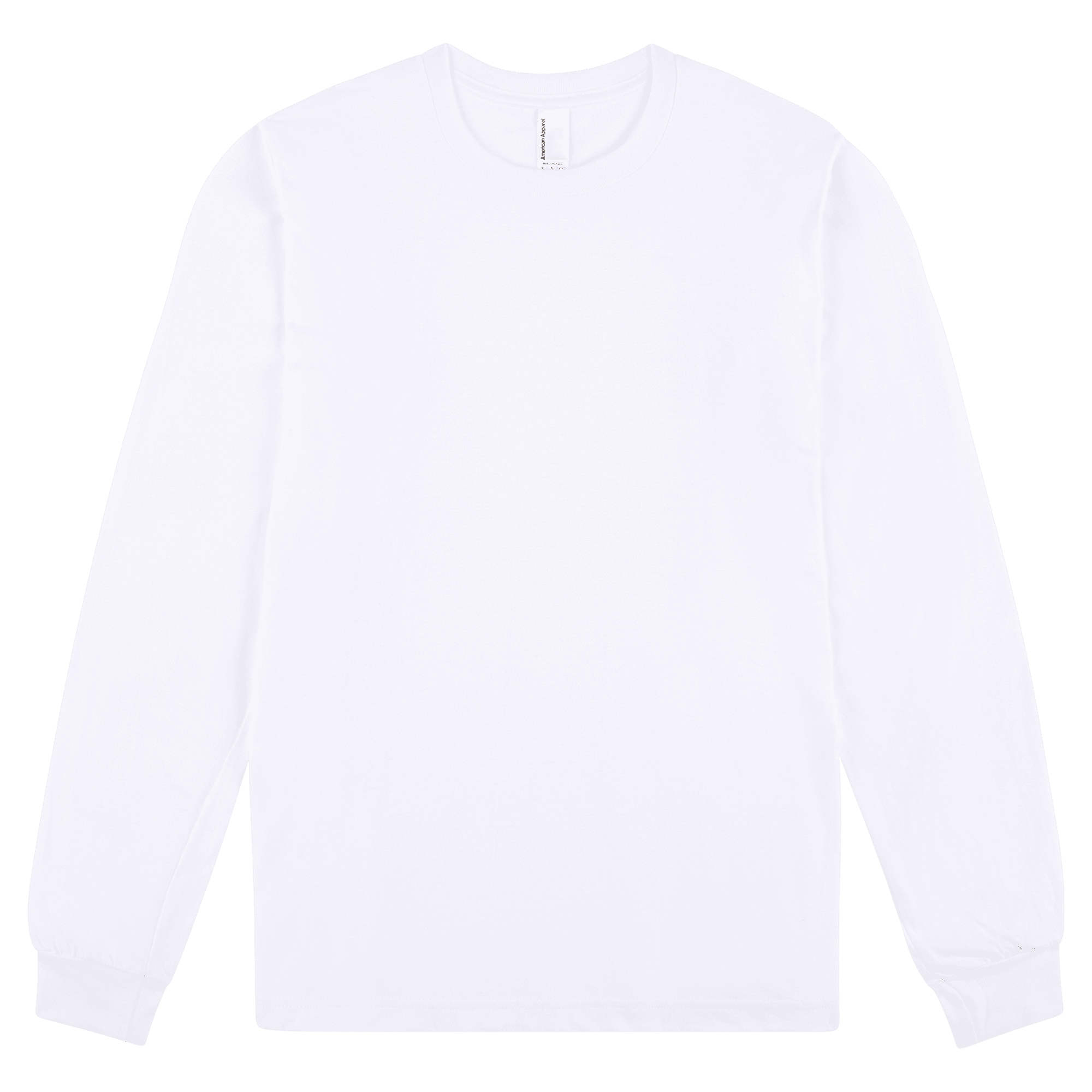 2007W American Apparel Cotton Long Sleeve Fine Jersey T-shirt - White