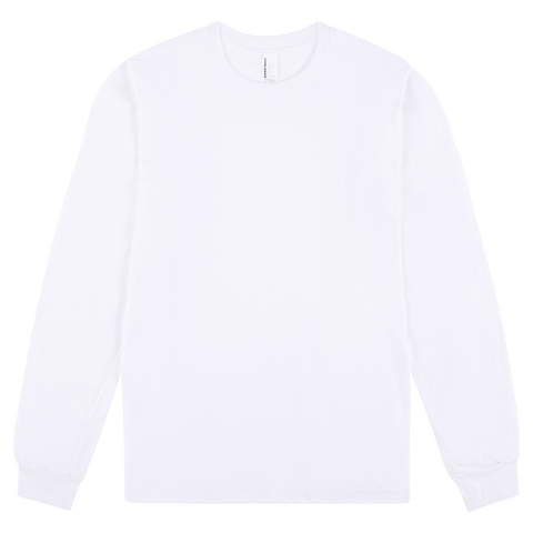 2007W American Apparel Cotton Long Sleeve Fine Jersey T-shirt - White