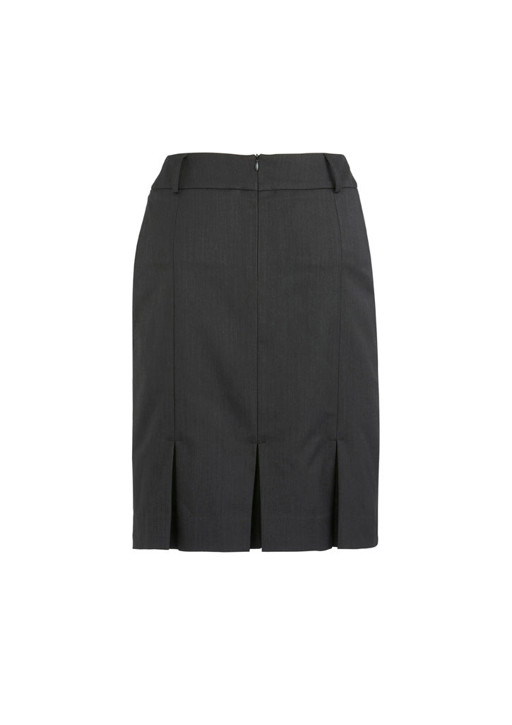Cool Stretch Womens Multi-Pleat Skirt Charcoal back view