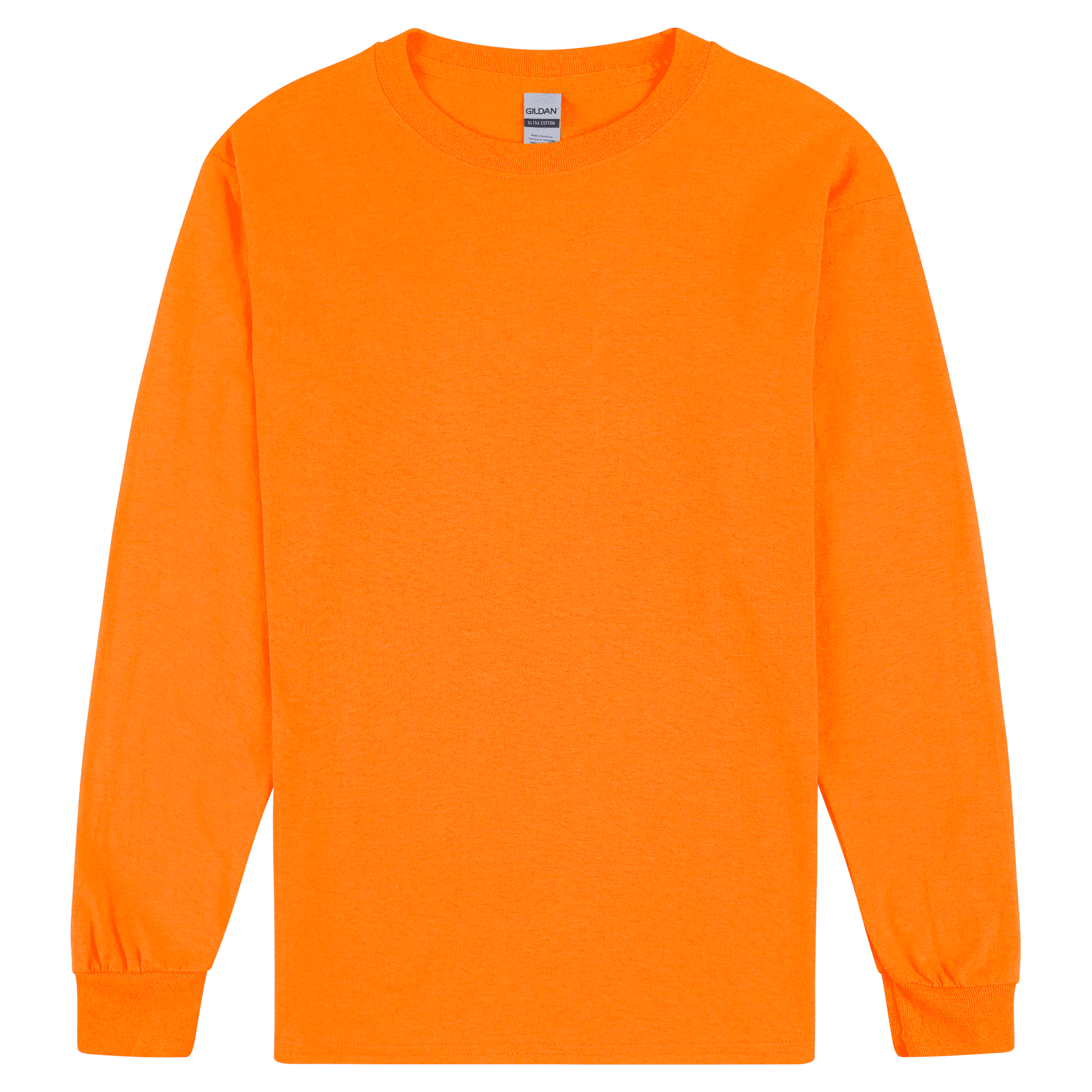 2400 Gildan Ultra Cotton Adult Long Sleeve T-Shirt - Safety Orange