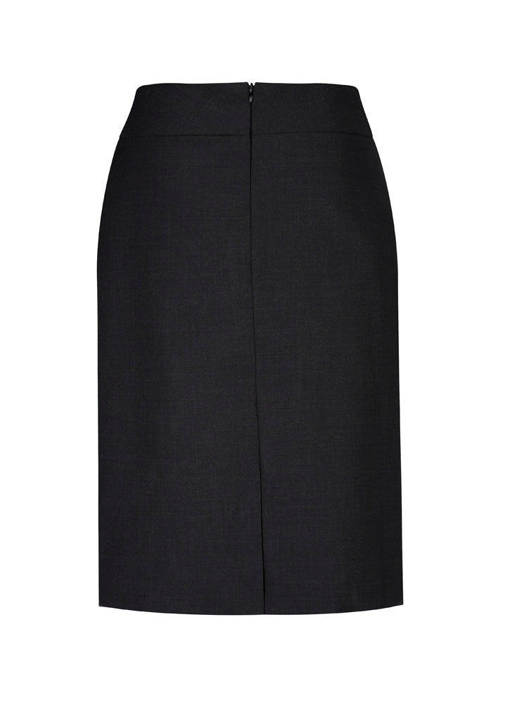 Comfort Wool Stretch Womens Relaxed Fit Lined Skirt Black back view