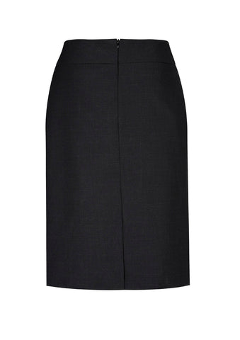 Comfort Wool Stretch Womens Relaxed Fit Lined Skirt Black back view