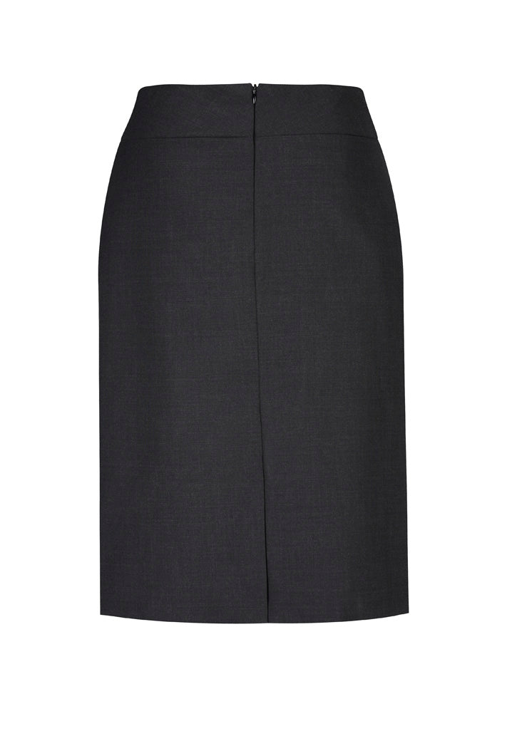 Comfort Wool Stretch Womens Relaxed Fit Lined Skirt Charcoal back view