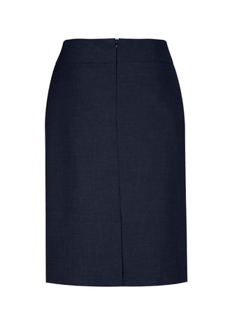 Comfort Wool Stretch Womens Relaxed Fit Lined Skirt Navy back view