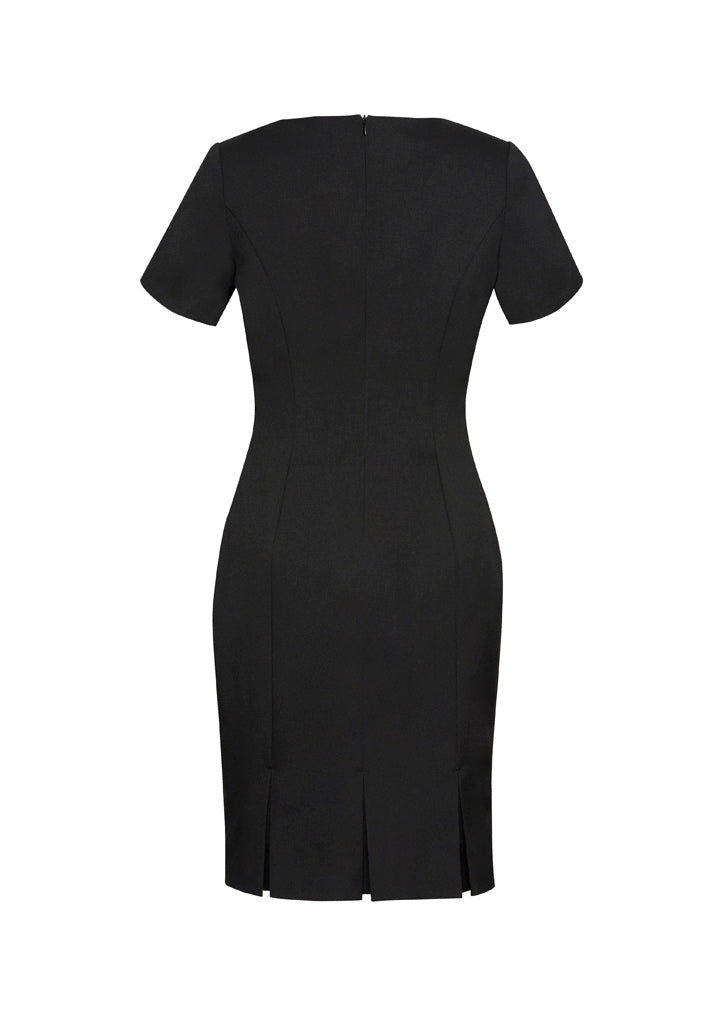 Cool Stretch Womens Short Sleeve Shift Dress Black back view