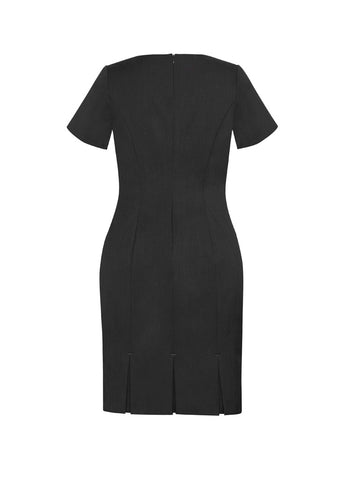Cool Stretch Womens Short Sleeve Shift Dress Charcoal back view