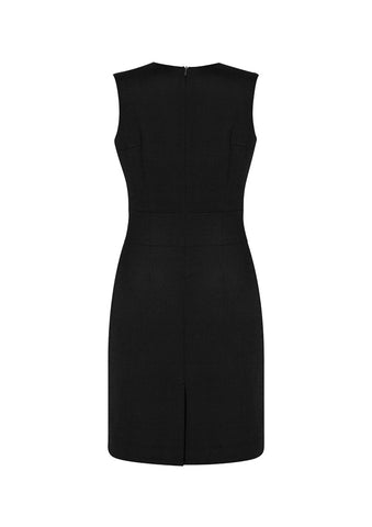 Cool Stretch Womens Sleeveless V-Neck Dress Black back view