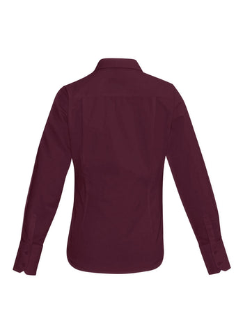 Hudson Womens Long Sleeve Shirt Wine back view