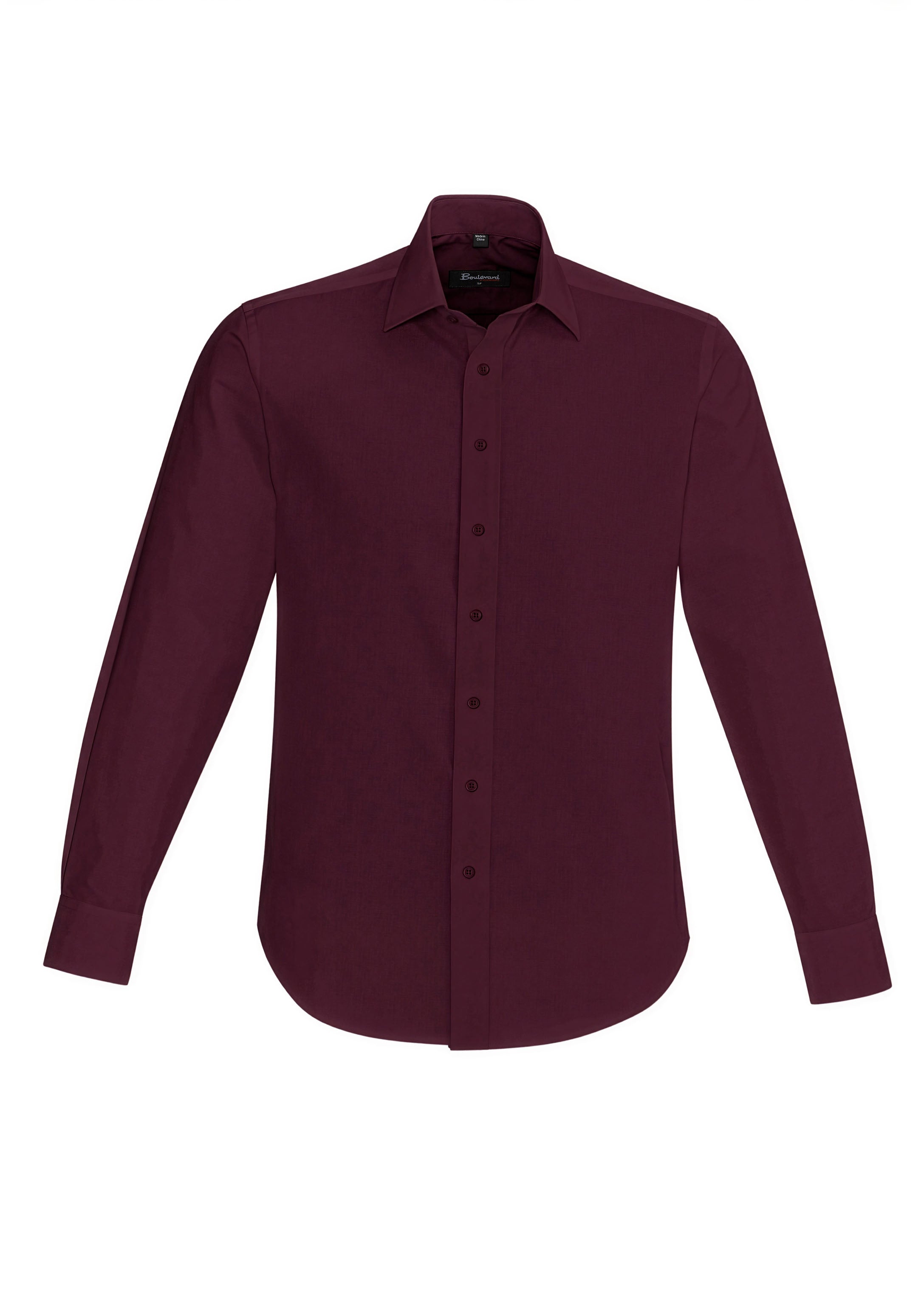 Hudson Mens Long Sleeve Shirt Wine
