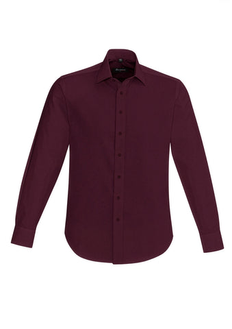 Hudson Mens Long Sleeve Shirt Wine
