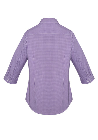 Newport Womens 3/4 Sleeve Shirt Purple Reign back view