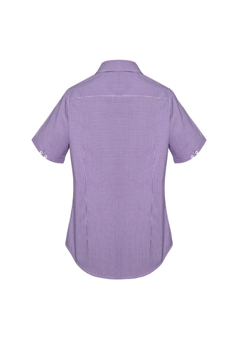 Newport Womens Short Sleeve Shirt Purple Reign back view