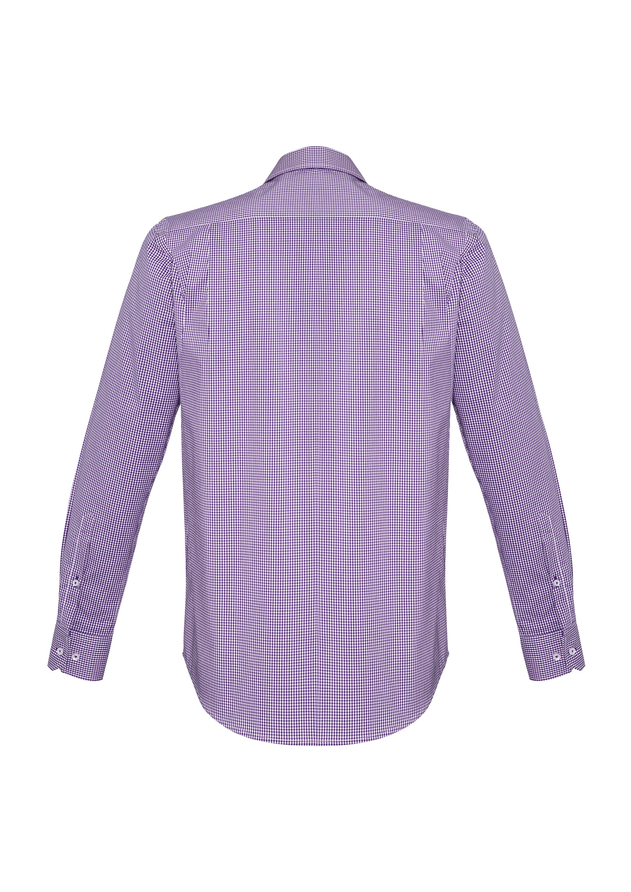 Newport Mens Long Sleeve Shirt Purple Reign back view
