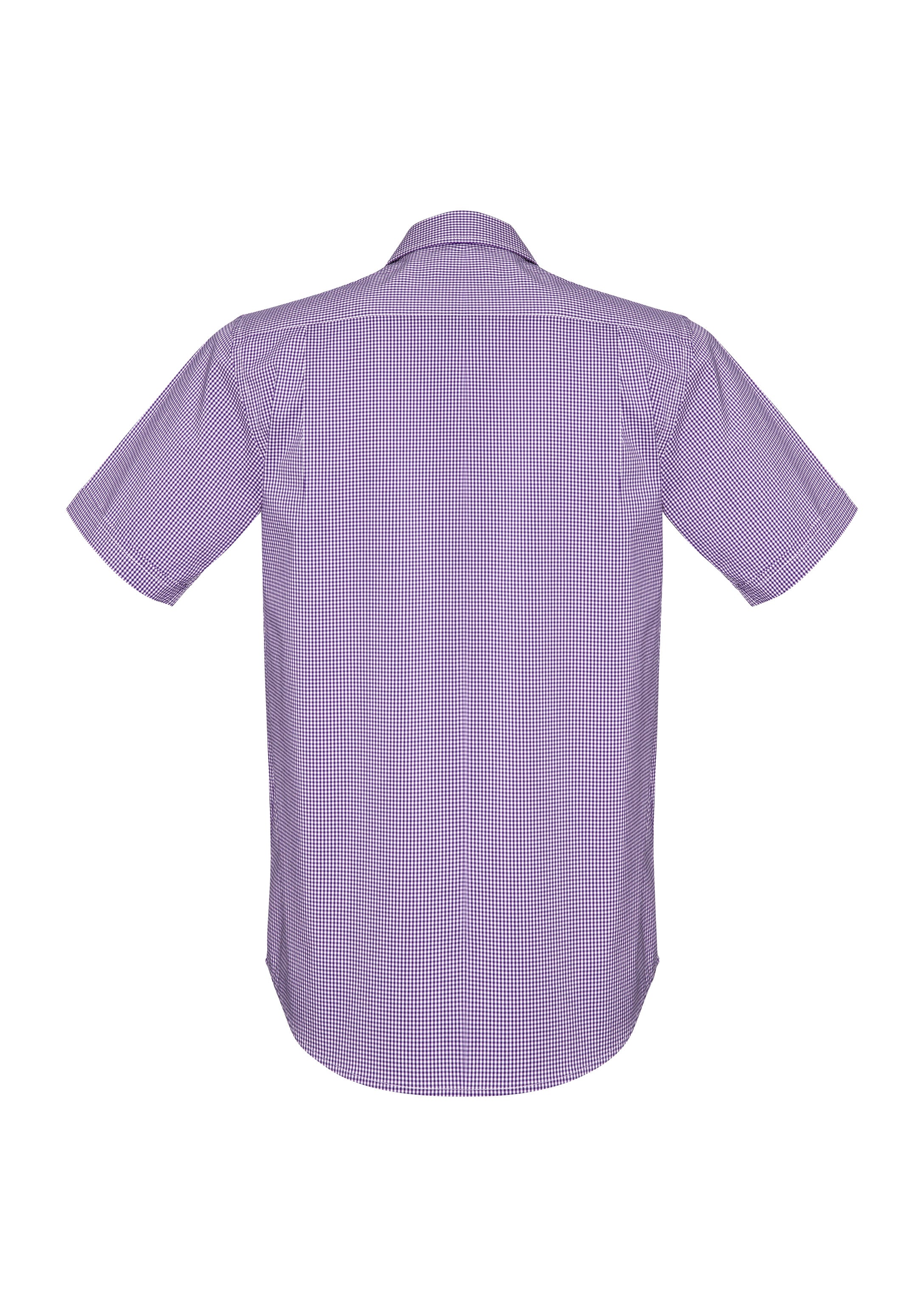 Newport Mens Short Sleeve Shirt Purple Reign back view