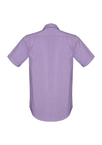 Newport Mens Short Sleeve Shirt Purple Reign back view