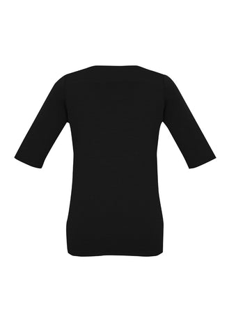 Camille Womens Short Sleeve T-Top Black back view
