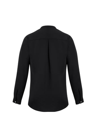 Juliette Womens Long Sleeve Blouse Black back view