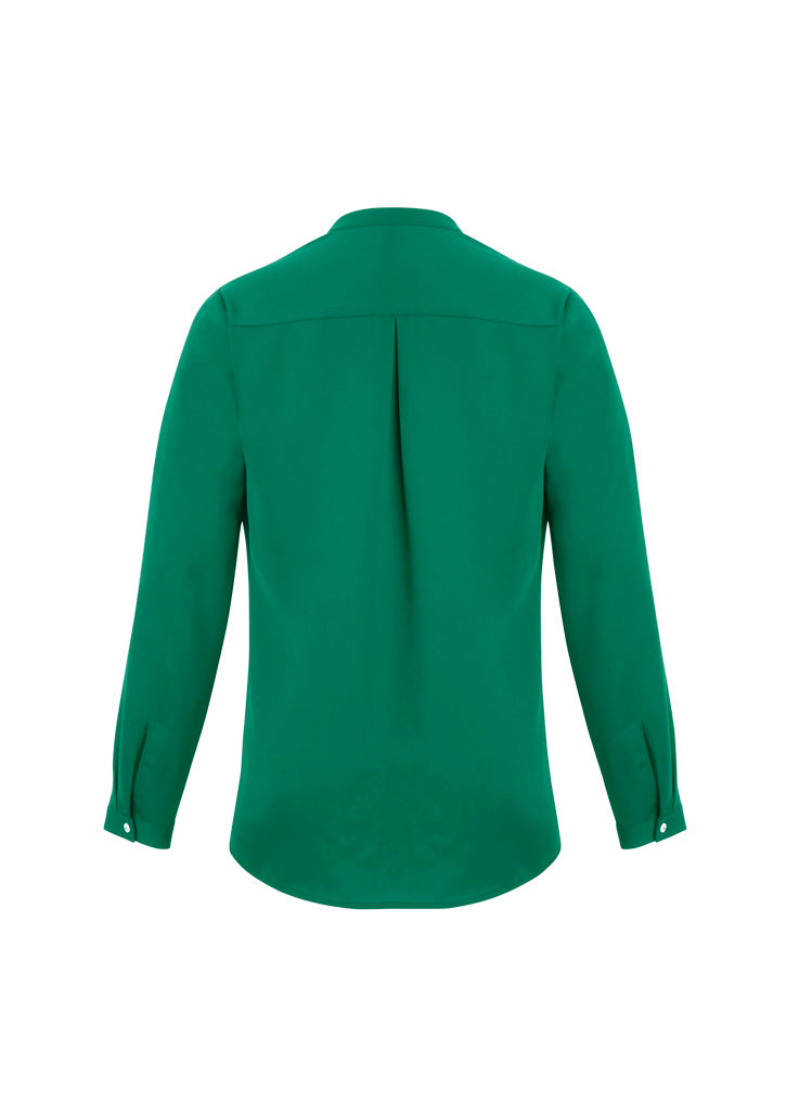 Juliette Womens Long Sleeve Blouse Lorikeet Green back view