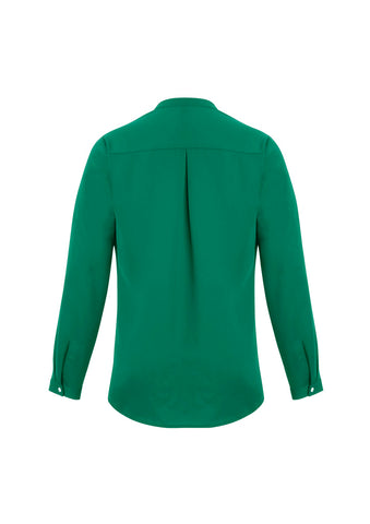 Juliette Womens Long Sleeve Blouse Lorikeet Green back view