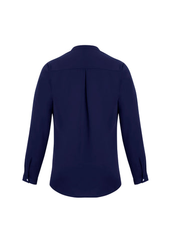 Juliette Womens Long Sleeve Blouse Navy back view