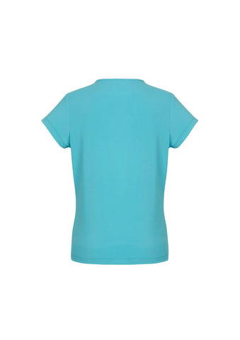 Blaise Womens Short Sleeve Top Aqua back view