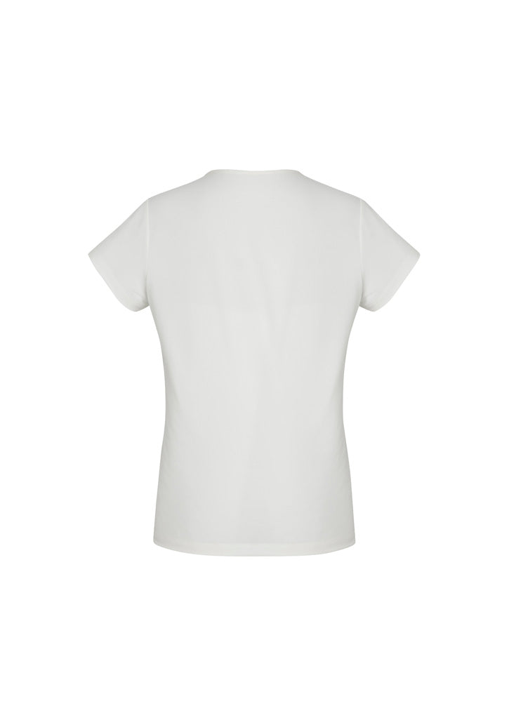 Blaise Womens Short Sleeve Top Ivory back view