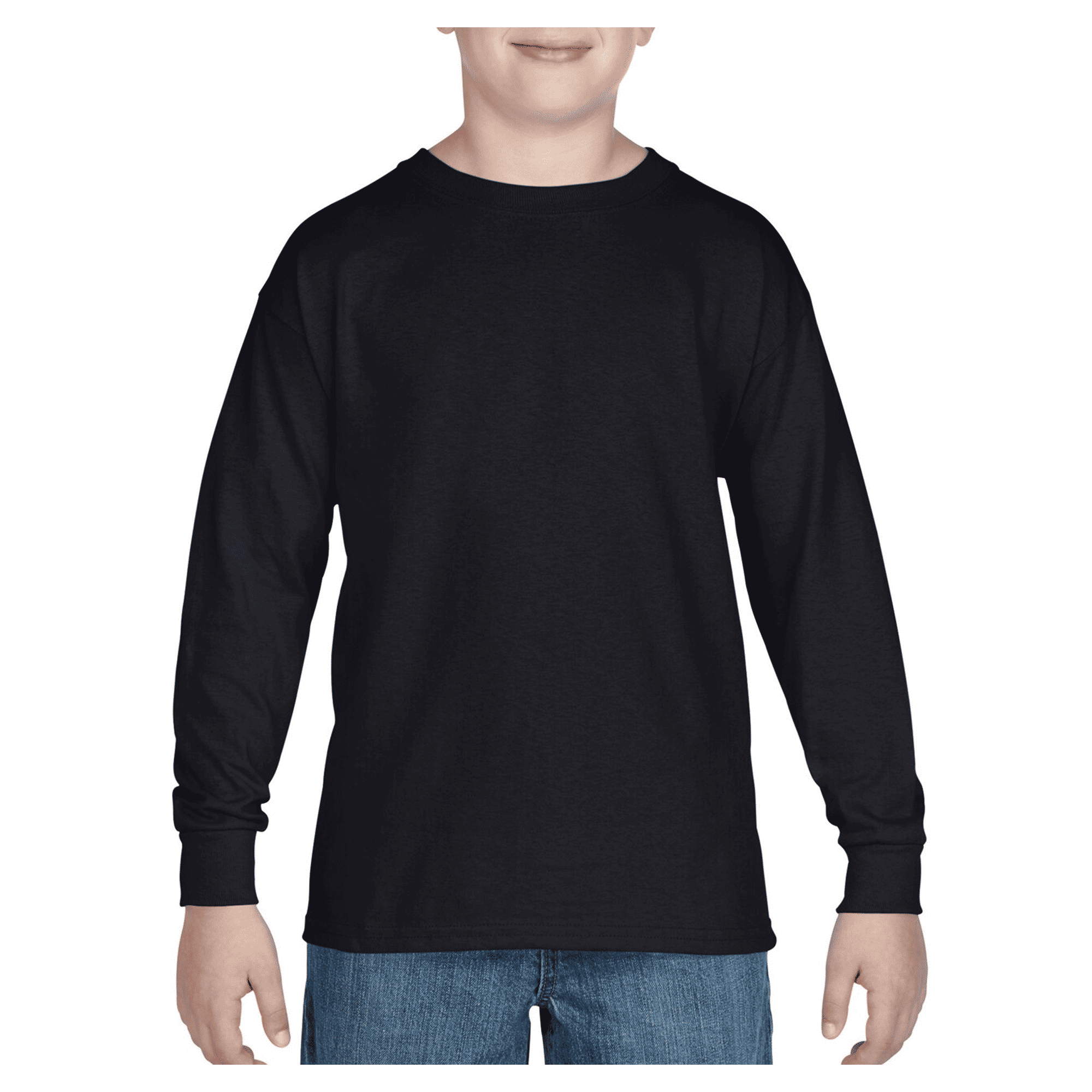 5400B Gildan Heavy Cotton Youth Long Sleeve T-shirt - Black
