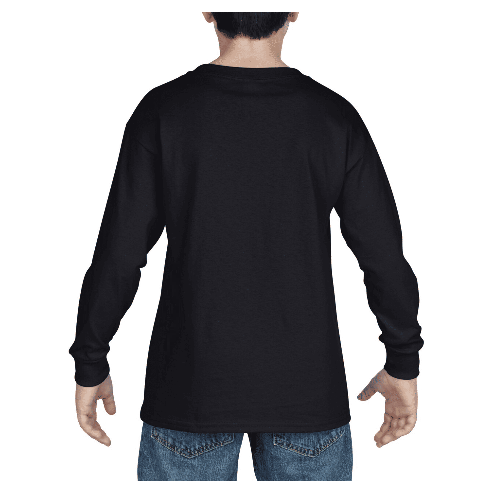 5400B Gildan Heavy Cotton Youth Long Sleeve T-shirt - Black
