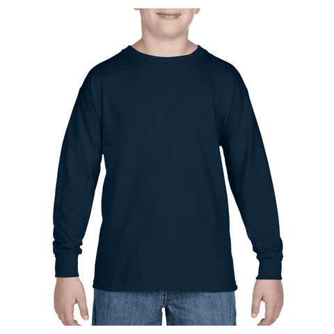 5400B Gildan Heavy Cotton Youth Long Sleeve T-shirt - Navy