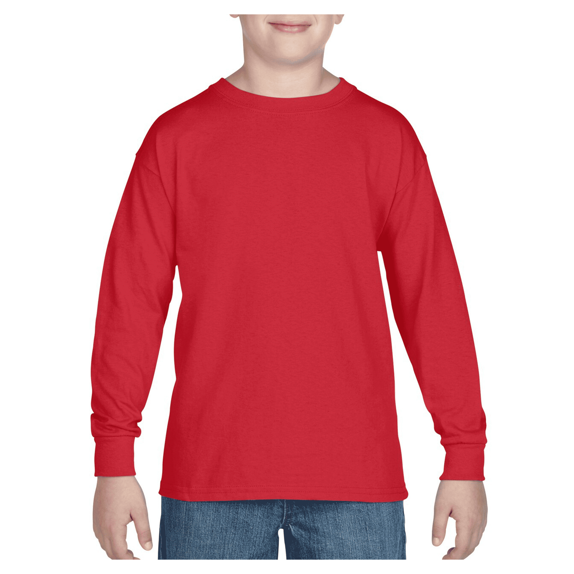 5400B Gildan Heavy Cotton Youth Long Sleeve T-shirt - Red