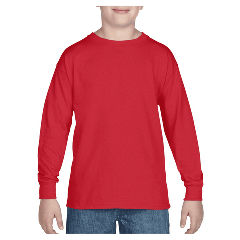 5400B Gildan Heavy Cotton Youth Long Sleeve T-shirt - Red