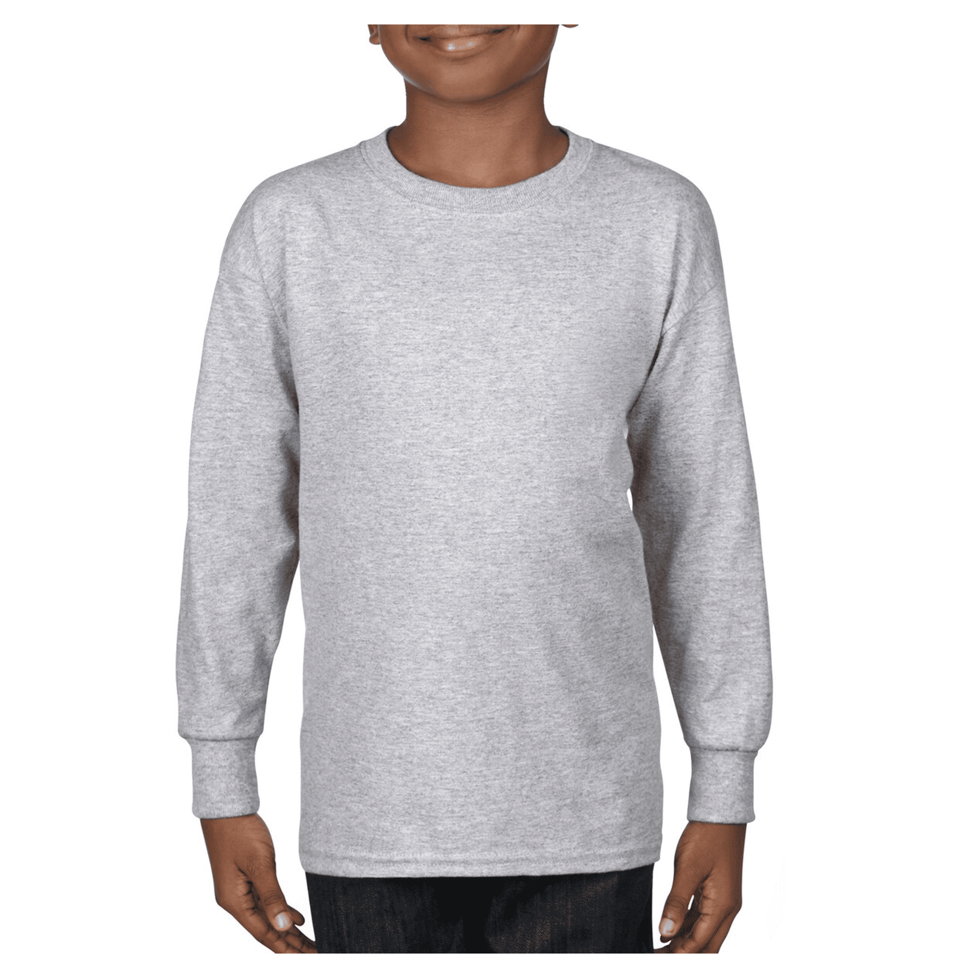 5400B Gildan Heavy Cotton Youth Long Sleeve T-shirt - Sport Grey